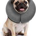 MIDOG Inflatable Dog Cone Collar – Soft Dog Cone Alternative After Surgery, Comfortable Recovery Neck Donut ECollar for Dogs and Cats to Stop Licking & Vision-Friendly (Grey,M)