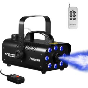 Fog Machine with 8 LED Lights, 700 Watts Smoke Machine with Wireless Remote, Manual Control, Auto Mode-Perfect for Halloween Party Wedding Stage