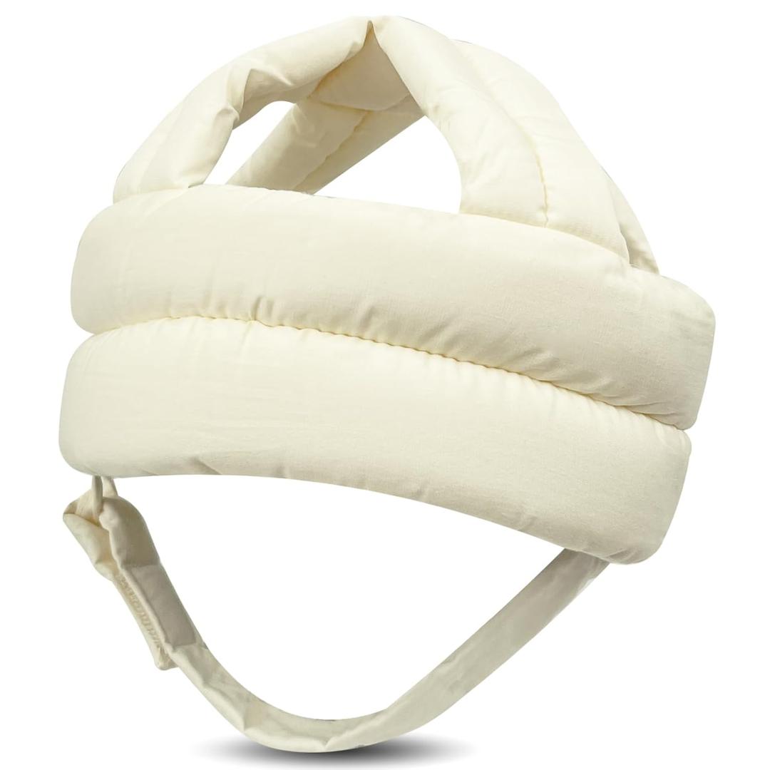 Baby Head Protector Baby Helmet for Crawling Walking, No Bumps Safety Head Adjustable Protective Cap for Walking, Playing (Beige)