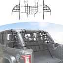 RT-TCZ for Wrangler JL Mesh Roof Top Net Restraint Luggage Rack Protective Cargo Net Trunk Net for Jeep Wrangler JL JLU 4 Door 2018 Up Unlimited Rubicon Sahara X Sport Black 3pcs