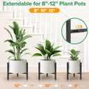 Plant Stand Indoor Adjustable, Metal Modern Indoor Plant Stand, Heavy Duty Plant Stands Outdoor Corner, Stable Plant Holder, Fits 8 to 12 Inches Pots, Black, 1 Pack, Pot & Plant Not Included