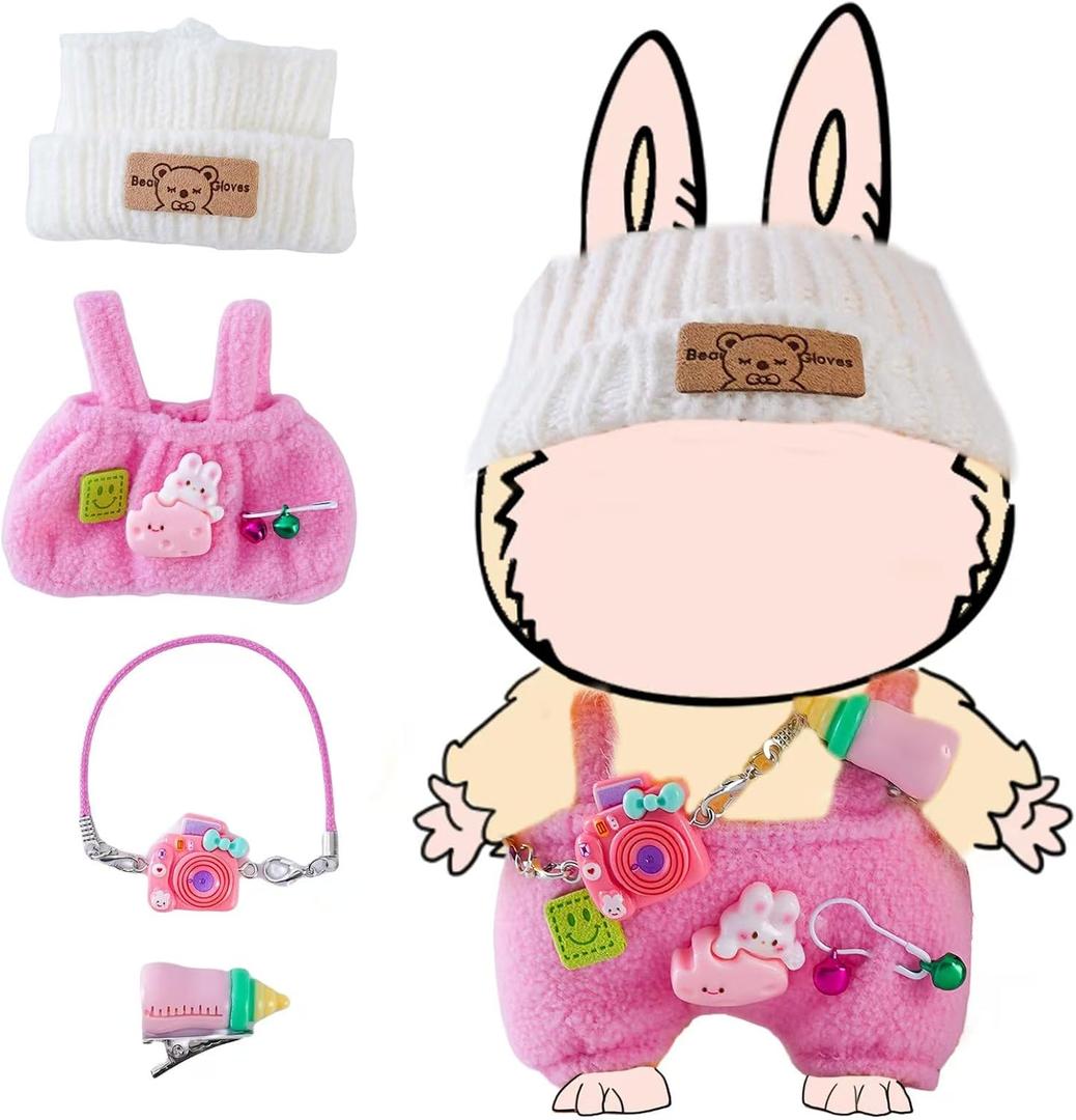 2 x 17cm Fashion Doll Clothingand Premium AccessoriesExquisite Doll AccessoriesFashion Doll Set, (Pink 4-Piece Set)