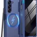 VEGO for Galaxy Z Fold 6 Case with Privacy Screen Protector[Compatible with Magsafe][Built-in S Pen Slot][Hinge Protection] Full Body Military-Grade Shockproof Phone Case for Samsung Z Fold 6 (Blue)