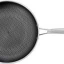 Crucible Cookware Hybrid Nonstick Frying Pan, 11-Inch, Tri-ply Stainless Steel + Tempered Glass Lid, Compatible with All Cooktops