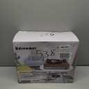 Vinyl Record Player with Speakers,3 Speed Turntable with Bluetooth, Aux, Headphone Jack, RCA Output and Auto Stop,Mirror Vintage Wooden (Walnut)