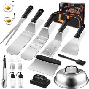 Blackstone Griddle Accessories Kit, 23Pcs Grilling Accessories Set for Camp Chef, Flat Top Griddle Accessories with Scraper, Spatula, Basting Cover, Outdoor Grill Tools