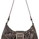 Shoulder Bag for Women Top Handle Handbag Purse Y2K Hobo Clutch Small Punk Purse Trendy (Coffee)