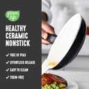 GreenLife 16 Piece Nonstick Cookware Set, Soft Grip Non-Toxic PFAS-Free Ceramic Pots & Pans, Dishwasher & Oven Safe, Frying, Sauce, Utensils, Glass Lids, Stay-Cool Handles, Wobble Free, Black & Cream