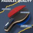Glymnis Ping Pong Paddles Set Table Tennis Rackets with Balls, Storage Case for Indoor Outdoor Table Tennis Paddle Game Accessories