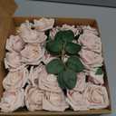 Artificial Flowers 25 Pack Pink Faux Foam Roses with Stems, Real Looking Fake Rose for DIY Wedding Bouquets, Bridal Shower Centerpieces, Party Table Decorations, Home Decor