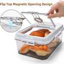 DEAYOU Bread Box for Kitchen Counter, Airtight Bread Storage Container for Homemade Bread, Time Recording Bread Keeper with Lid, Clear Bread Holder for Sourdough, Loaf, Toast, Bagel, Donut, Cookies