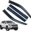 Rain Guards for Jeep Compass 2017-2023, Tape-on Side Window Deflectors for Jeep Compass, Window Visors for Jeep Cars, for Jeep Car Accessories, Pack of 4