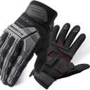 ROCKBROS Mountain Bike Gloves with Gel Pad Touch Screen Knuckle Protection for BMX MX ATV MTB Racing Black
