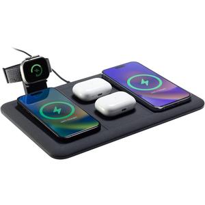 Mophie 4-in-1 Wireless Charging Mat for Apple iPhone, AirPods & Watch, Samsung Galaxy, Google Pixel, and All Qi-Enabled Devices, Additional USB-A Port, Intuitive Design, Includes Apple Watch Stand