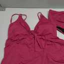 Women's Tankini Swimsuits Tummy Control Two Piece Bathing Suit V Neck Tie Front Flowy Swim Top with Bottom,XL