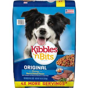 Kibbles 'n Bits Original Dry Dog Food, Savory Beef & Chicken Flavors for Adult Dogs, 16 lb. Bag