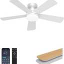 42 Inch Low Profile Ceiling Fans with Lights and Remote | Low Profile Ceiling Fan, 6 Speeds, 3000K - 6500K Dimmable LED Fan Light, Modern Indoor Flush Mount Ceiling Fans for Bedroom