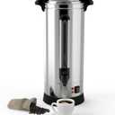 Double Wall Electric Coffe Urn 60 Cup,10L/2.6 Gal Stainless Steel Commercial Coffee Maker for Party Wedding Buffet Catering,Large Electric Hot beverage Dispenser,Hot Water Urns,Fast Brew