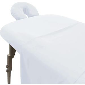 LONDON LINENS Soft Microfiber Massage Table Sheets Set 3 Piece Set - Includes Massage Table Cover, Massage Fitted Sheet, and Massage Face Rest Cover (White)