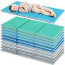 Wesiti 5 Pcs Folding Kids Nap Mats for Preschool Daycare, 3 Section Folding Rest Mats Sleeping for Kids Toddler Nap 1 Inch Thick, Kindergarten School Classroom Supplies , Fresh 