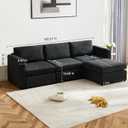Sweetcrispy Convertible Sectional Couch Sofa Bed Sectional Couches for Living Room, 4-Seat Comfy Sleeper Sofa Modern Couch Bed Modular Sectional Sofa Set