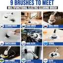 Electric Spin Scrubber Cordless Electric Cleaning Brush with LCD Power Display 9 Replaceable Heads Dual Speed IPX7 Waterproof Electric Scrubber for Cleaning Bathroom Tiles Floor Kitchen & Car