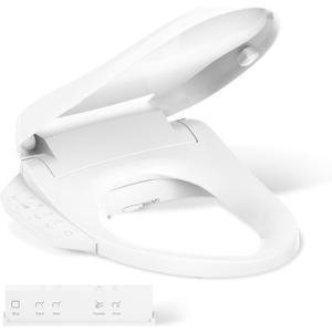 Kohler PureWash E725 Heated Bidet Toilet Seat Elongated, White with Remote, Warm Water, Dryer, Quiet-Close Lid, Self-Cleaning Wand, Adjustable Water Pressure, Nightlight