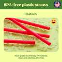 Glotoch Express 1000 PCS Individually Wrapped Red Plastic Straws, 7.75'' Long, 0.24'' Diameter Disposable Drinking Straws for Every Occasion, Party, Made in USA