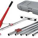 ROBERTS 10-254 23-1/2 Foot Power-Lok Carpet Stretcher Kit with 17 Locking Positions and 18 Inch Tail Block with Wheels, Including Wheeled Carrying Case , Red