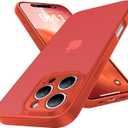 Shockproof for iPhone 16 Pro Case, [Full Camera Protection] [Military-Grade Drop Protection] Protective Anti-Yellow Slim Translucent Skin-Friendly for iPhone 16 Pro Phone Case, Red