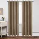 Joydeco Blackout Curtains 84 Inch Length 2 Panels Set, Thermal Insulated Long Curtains& Drapes 2 Burg, Room Darkening Grommet Drapes for Living Room Bedroom Window (W52 x L84 Inch, Khaki)