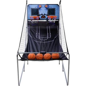 Nova Microdermabrasion Foldable Indoor Basketball Arcade Game Double Shot 2 Player W/ 4 Balls, Electronic Scoreboard and Inflation Pump (Blue/Black)