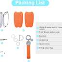 For Toyota Key Fob Cover with Keychain, Orange Leather Rhinestone Key Case Protection Shell Compatible with 2018-2022 Camry RAV4 Highlander C-HR Prius Corolla Avalon GT86