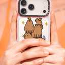Bouvardia for iPhone 17 Pro Case, Cute Girly Design for Women, Shockproof & Aesthetic, Capybaras