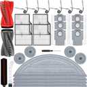 29Pcs Replacement Parts Accessory for Roborock Saros 10 Robot Vacuum Kit, 2 Main Brush, 1 High-Speed Clean, 4 Hepa Filter, 8 Mop Pads, 6 Side Brush, 6 Dust Bags, 1 Screwdriver, 1 Clean Tool