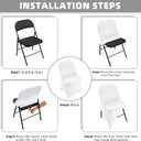 10 Packs White Spandex Stretch Folding Chair Covers for Wedding Party,Universal Fitted Washable Dining Seat Slipcovers Protector Decoration for Holiday Banquet Birthday Celebration Event