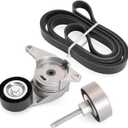 Belt Tensioner Serpentine Belt Idler Pulley Kit for GMC Acadia, for Buick Enclave, for Saturn Outlook, for Chevrolet Traverse, for Saab 9-4X, for Cadillac XTS/SRX, 2.8/3.6L, 08-18