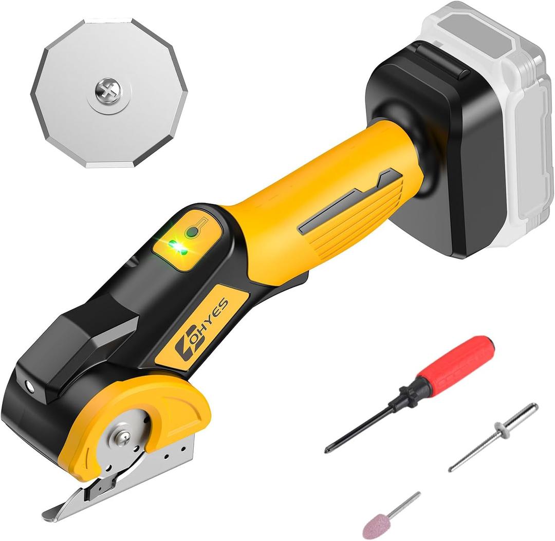 Cordless Electric Scissors Fit for DeWALT 20v Max Battery 440RPM Powerful Fabric Cutter Powerful For Cardboard Carpet Plastic(Battery not included, Added replacement blade)