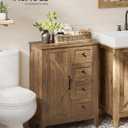 VASAGLE Farmhouse Storage Cabinet with Door, 4 Drawers, Adjustable Shelves, 11.8"D x 23.6"W x 31.5"H