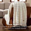 Bedsure Cloud Bubble Blanket, Soft Cozy Throw, Off White, 50"×60"
