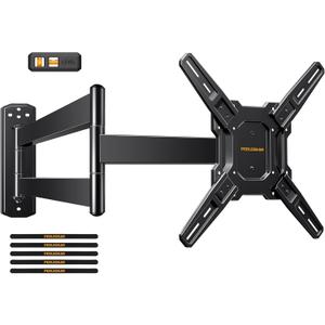Perlegear Long Arm TV Wall Mount for 26-65 inch TVs up to 100 lbs, Corner TV Mount Bracket with 31.65 Extension, Swivel, Tilt Articulating Arms, Full Motion Wall Mount, Max VESA 400x400mm PGMF25B