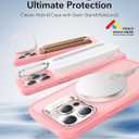 ESR for iPhone 15 Pro Case, Compatible with MagSafe, Military-Grade Protective Case, Built-in Stash Stand Phone Case, Scratch-Resistant Back Cover, Classic Series, Frosted Pink