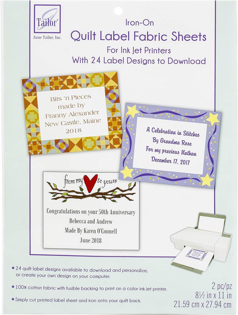 June Tailor JT-403 Quilt Label Fabric Sheets