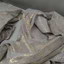 TERLYTEX Metallic Grey Sheer Curtains, Gold Foil Sparkle Glitter Curtains 96 Inch Length for Living Room, Rod Pocket Privacy Window Sheer Curtains, 52 x 96 Inch, 2 Panels, Gold Grey