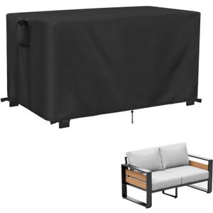 Kingling Outdoor Bench Cover Waterproof, Heavy Duty Patio Sofa Covers for 2-3 Seater Sofa, Loveseat & Couches Weather Protection Couch & Loveseat cover-55 L x 28" W x 33 "H inch(Black)