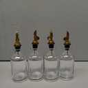 Molimoli Glass Olive Oil Cruet Set - 350ml Bottles With Weighted Pourers, Set of 4 (Gold)