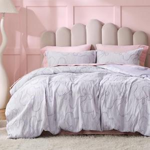 Bedsure Purple Duvet Cover King Size with Bowknot Jacquard Design, Soft and Elegant Boho Bedding Set, Luxurious Craftsmanship for a Stylish Bedroom,Includes 1 104"x90" Duvet Cover & 2 Pillow Shams