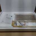 Cat Litter Box Enclosure, Modern Hidden Litter Box Furniture with Scratching Pad, Wooden Cat House Cabinet with Gold Metal Legs, Fit Most of Litter Box,White and Gold (Vertical pattern white)