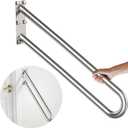 28 Inch U Shaped Handrail for 1-5 Steps - 1.25" Tube, ZUEXT Satin Brushed Nickel Stainless Steel Safety Grab Bar,Wall Mounted Handicap Hand Railing for Outdoor Garage Entry Interior Exterior Stairway