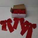 URATOT 12 Pack Red Velvet Christmas Bows, 9 x 16 inches
